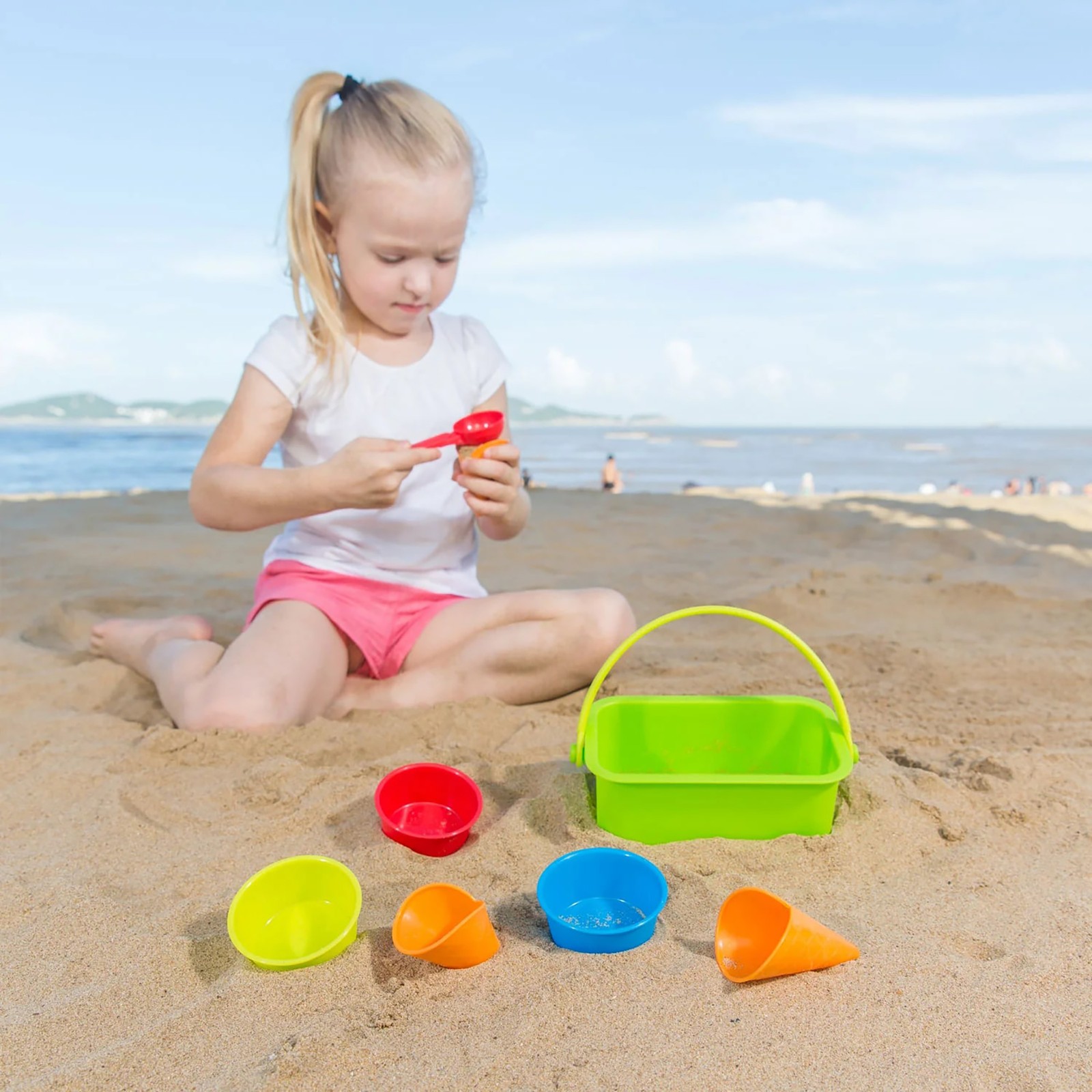 Hape: Ice Cream Shop – 8pc Playset, Colorful Sand Molds, Beach Toy, Ages 18mo+