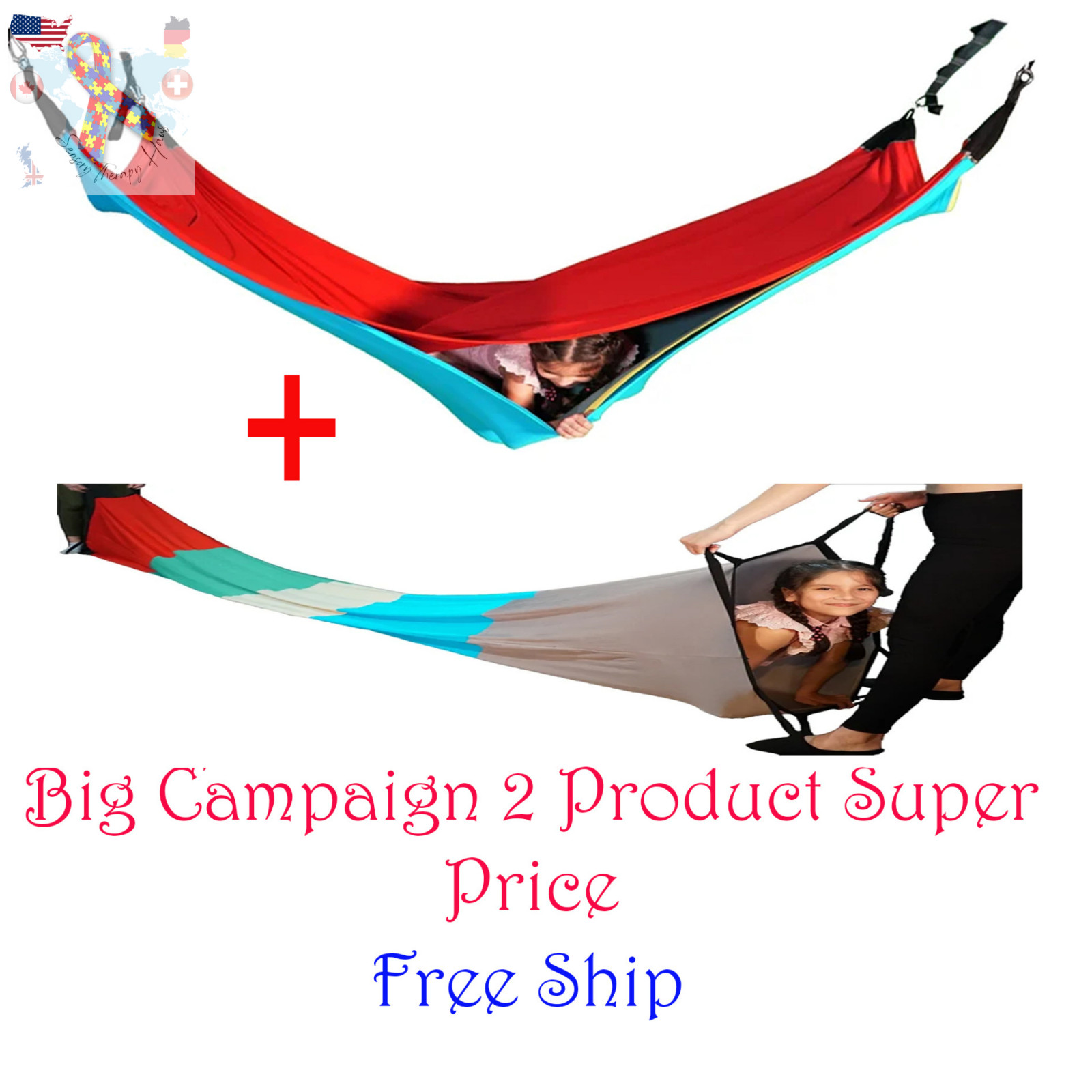 Sensory Therapy For Kid Acrobat Hammock, Swing,Autism,Educational Material,Pink