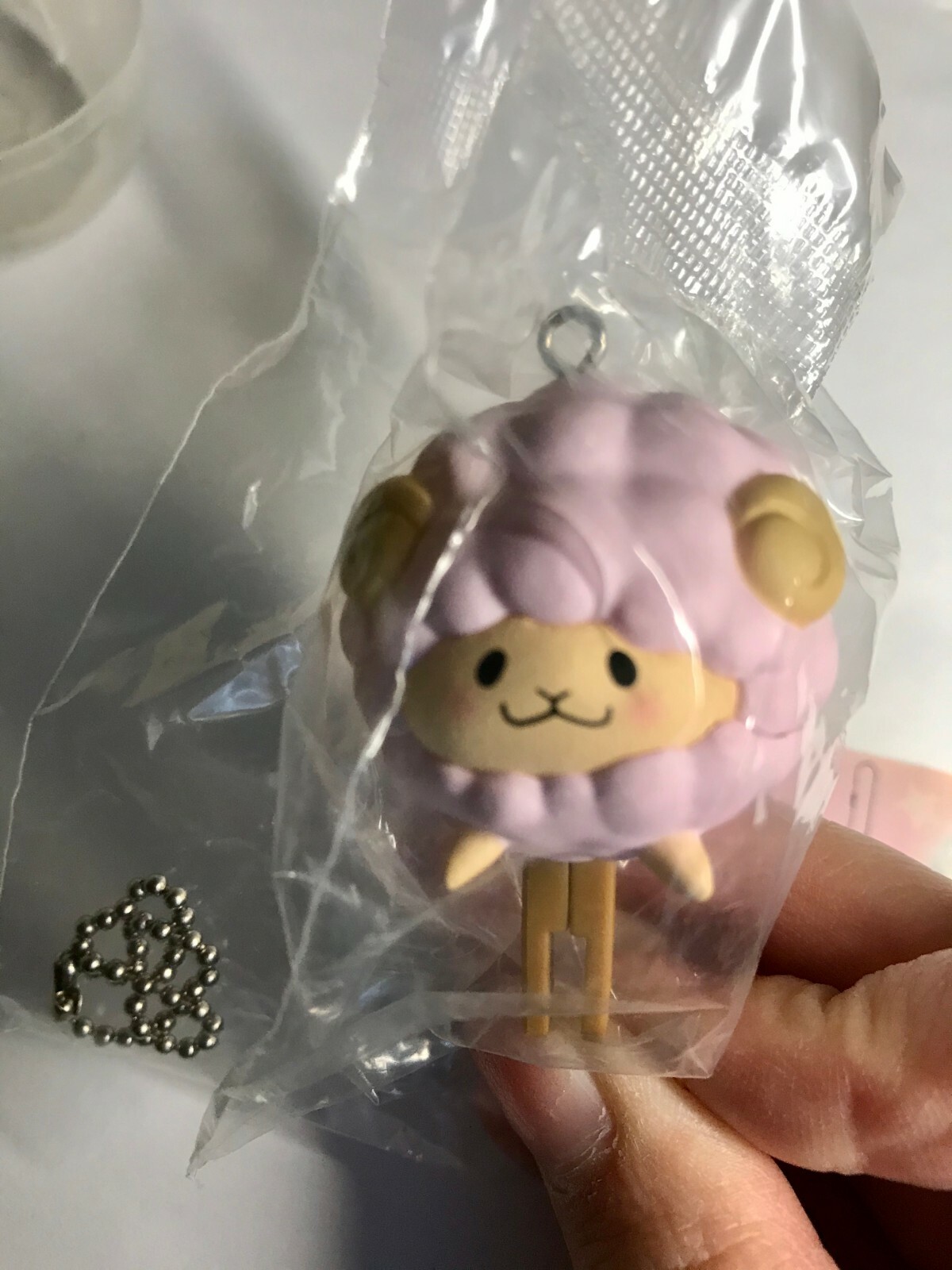 SK JAPAN Cute Kawaii Sheep Rabbit Keychain Charm Figure ONE w/ Capsule