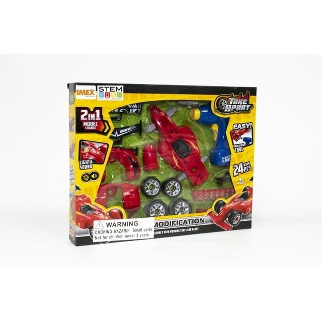 IMX14701 2 IN 1 TAKE APART RED RACING CAR