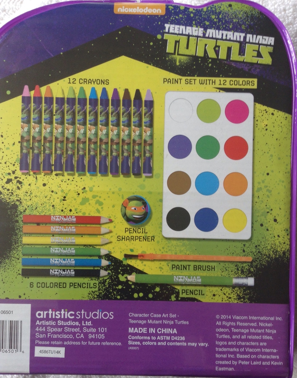 Teenage Mutant Ninja Turtles TMNT Art Set Crayons School Supplies