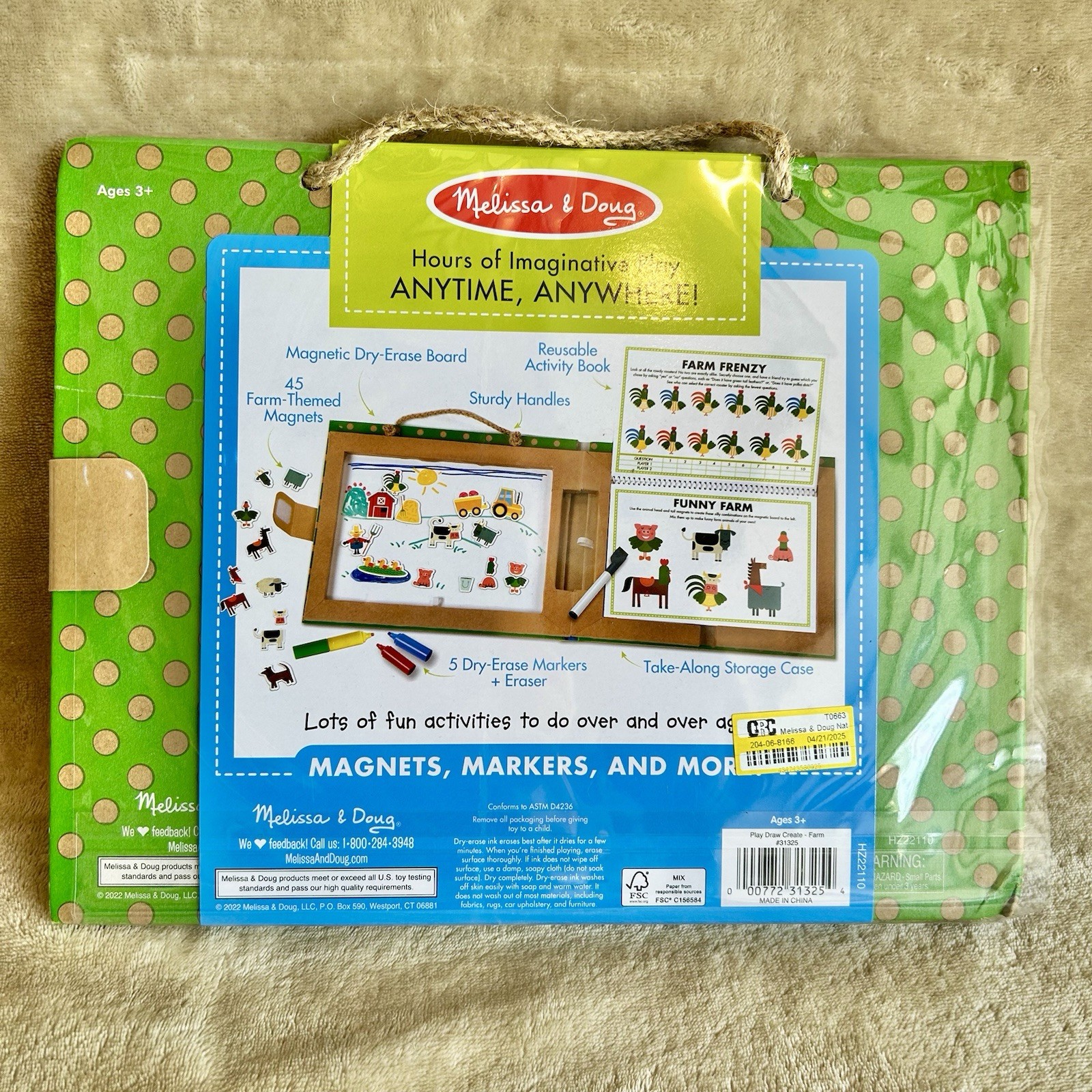 Melissa & Doug Play,Draw Create– Farm (45 Magnets, 5 Dry-Erase Markers)