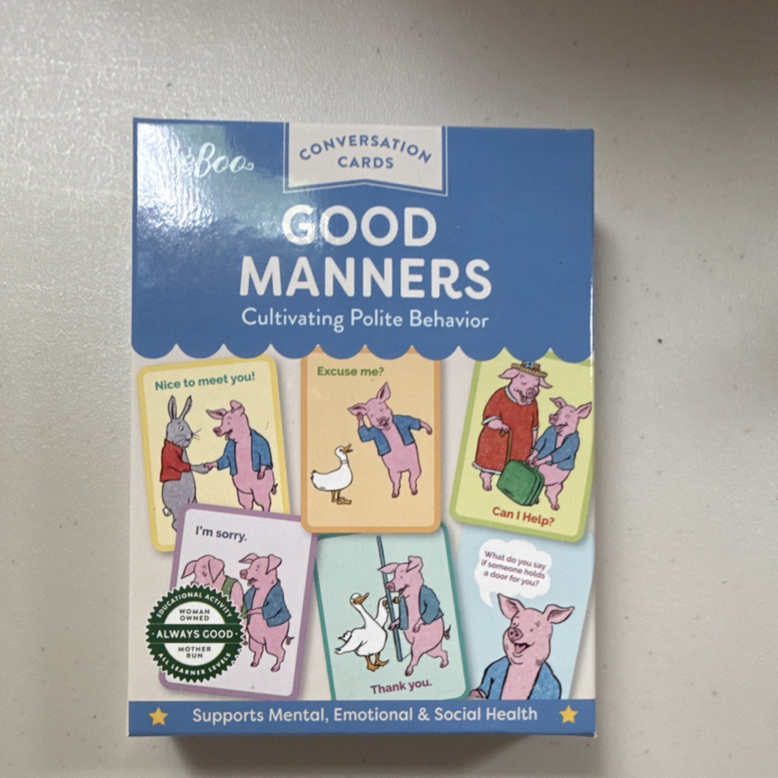 eeBoo Good Manners Conversation Cards Polite Pigs Mental Emotional Social Health