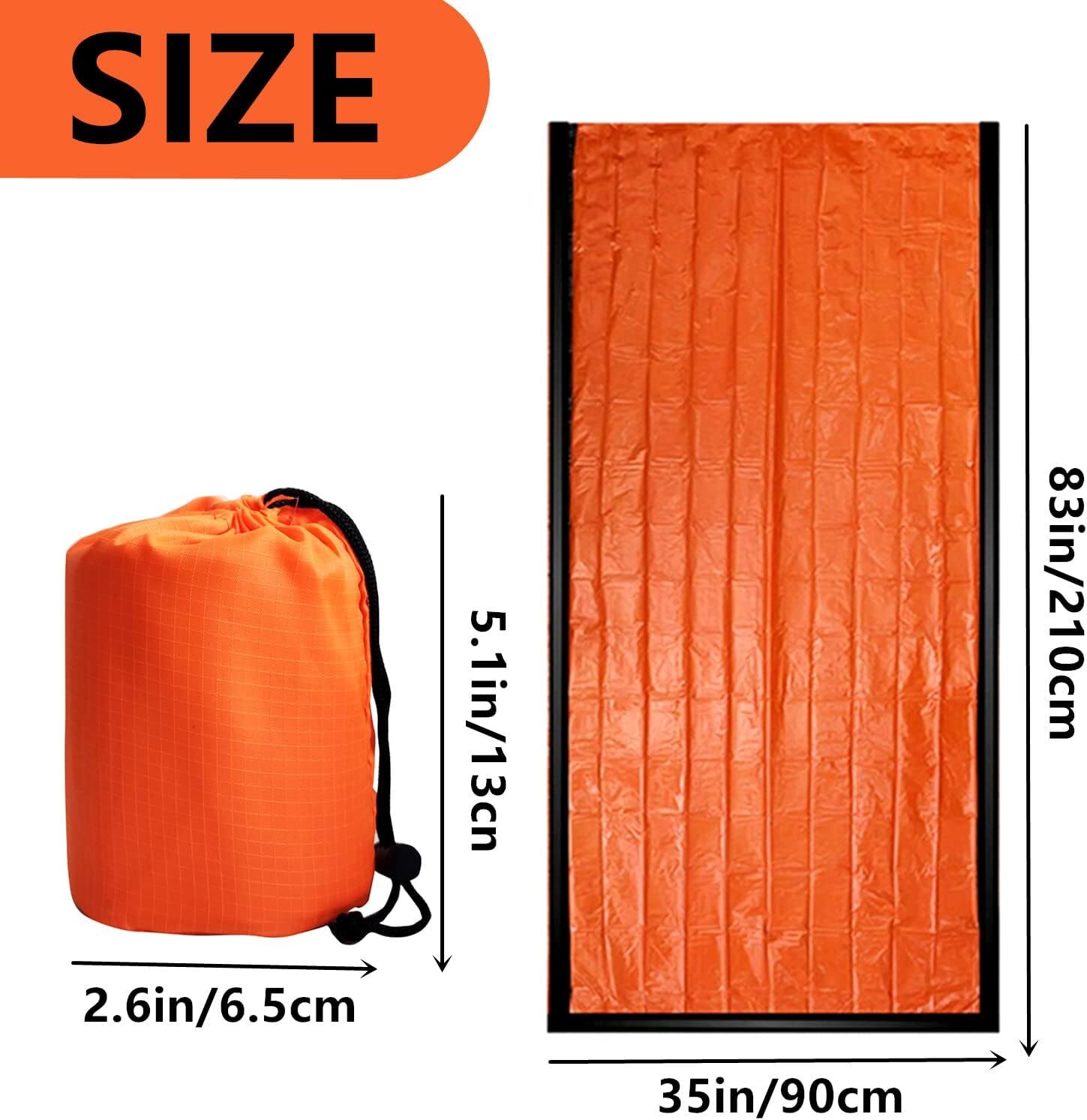 2 Pack Emergency Sleeping Bag, Mylar Emergency Blanket, Waterproof Lightweight