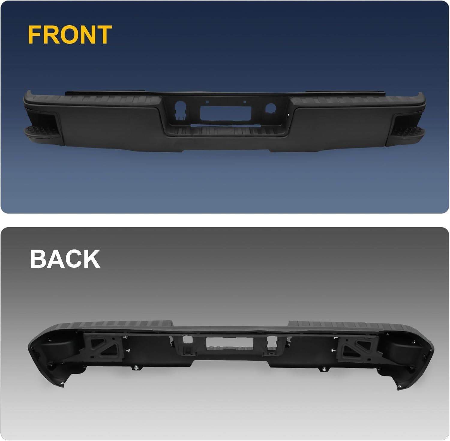14-18 Chevy Silverado GMC Sierra 1500 Rear Step Bumper Assembly Black Steel w/o
