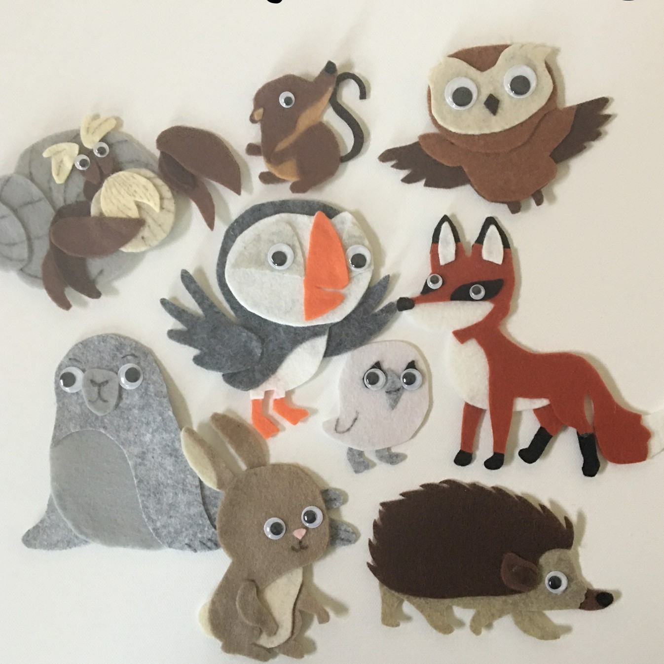 Rockin’ With the Puffins – Handmade Felt Pieces for Felt or Flannel Board Play