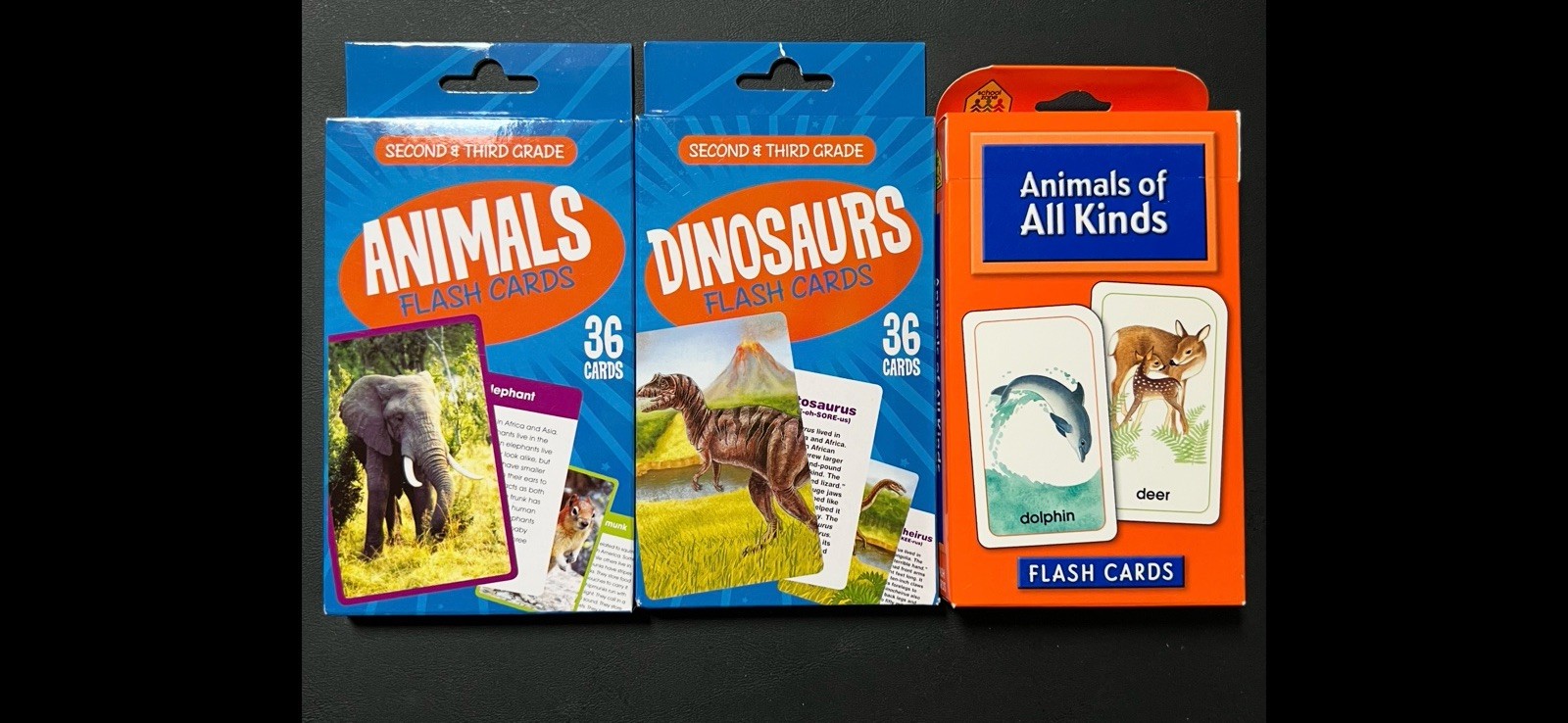 Lot Of 3 Animals And Dinosaurs Flash Cards