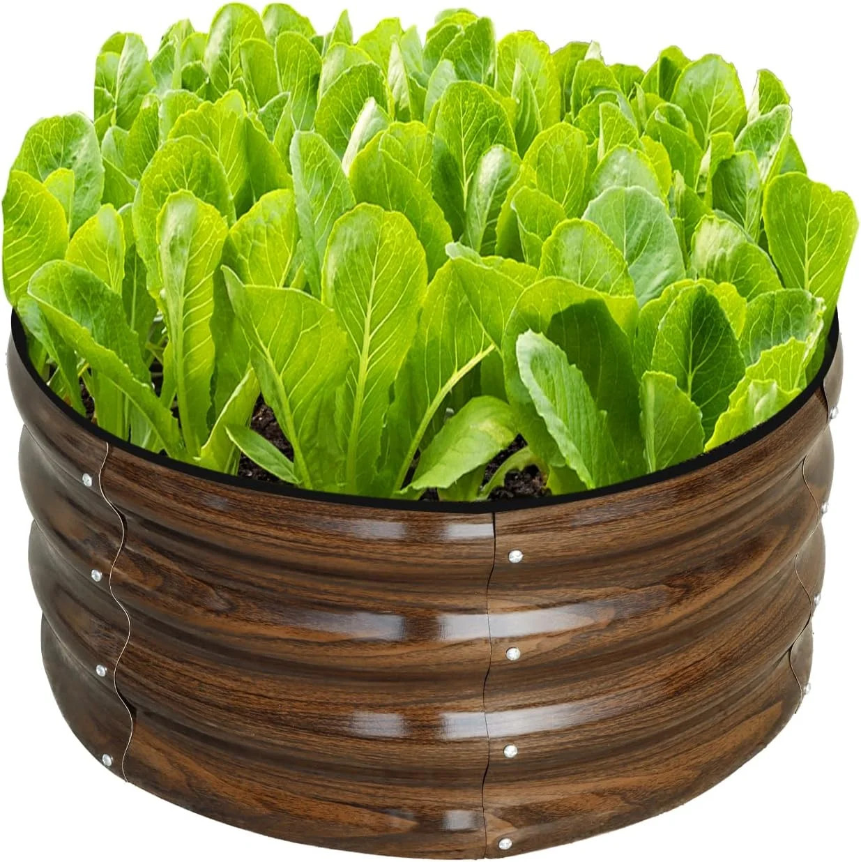 SnugNiture 2x2x1ft Round Galvanized Raised Garden Bed Kit Outdoor, Metal Planter