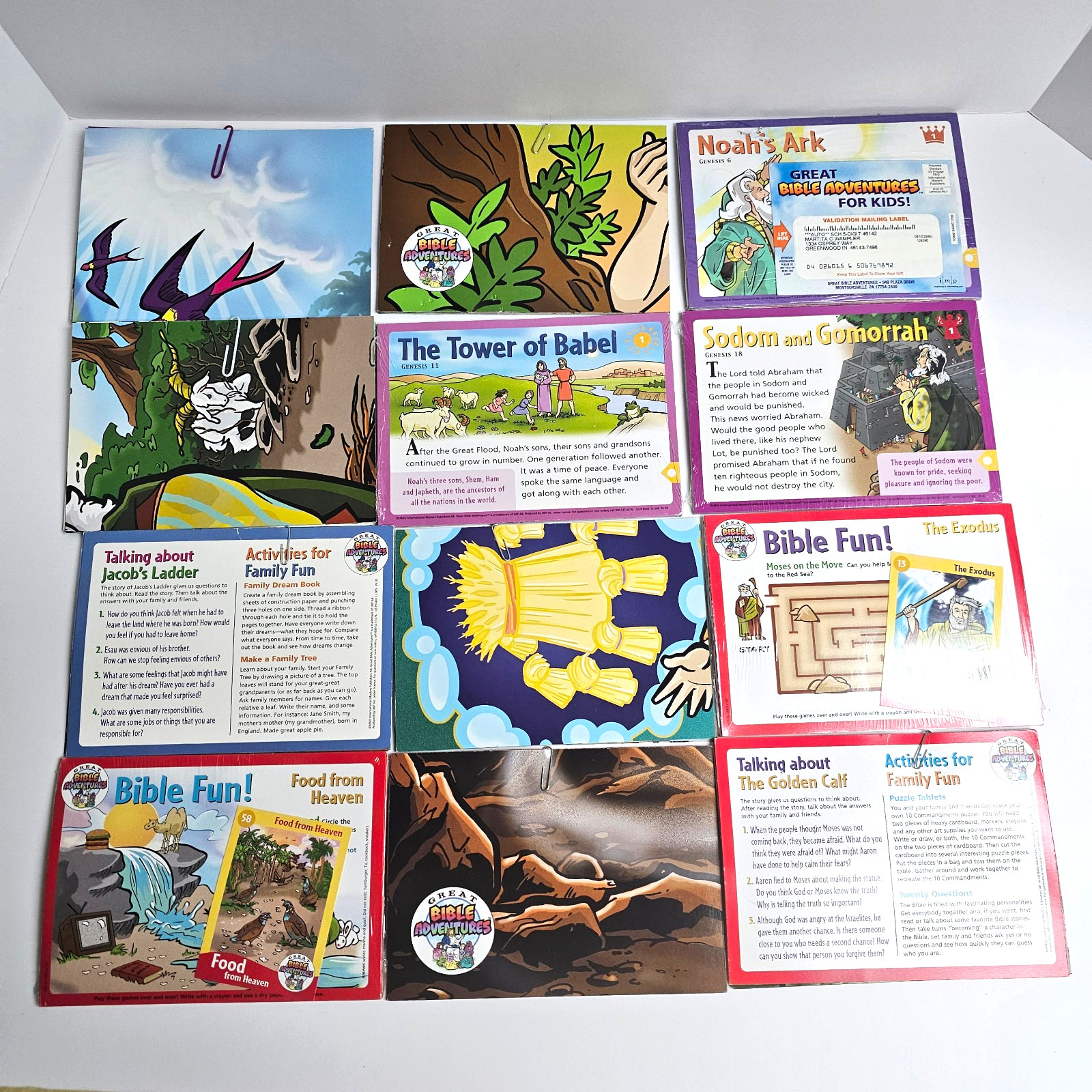 56 Pk Great Bible Adventures Bible Fun Cards Kid Sunday School Jesus Many Sealed