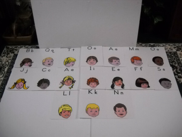 Career Hat Children’s Portrait Laminated Letter Sound 62 Piece Matching Game New