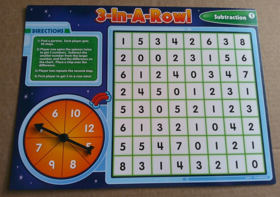 Lakeshore Learning – 3-in-A-Row! Multilevel Math Game – Subtraction # FF547