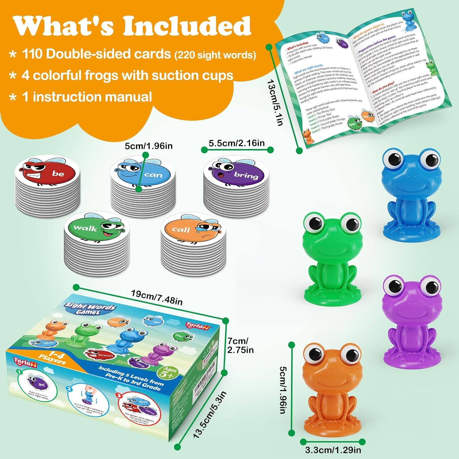 Sight Word Games Frog Site Words Educational Flash Cards Kindergarten Phonics Le