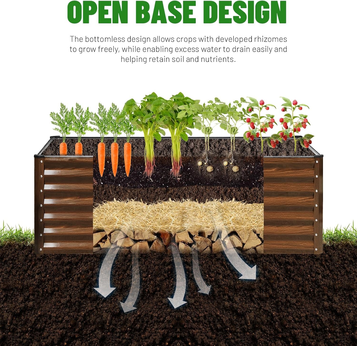 2-Pack 4x2x2FT Galvanized Raised Garden Bed Kit, Metal Planter Box for Planting