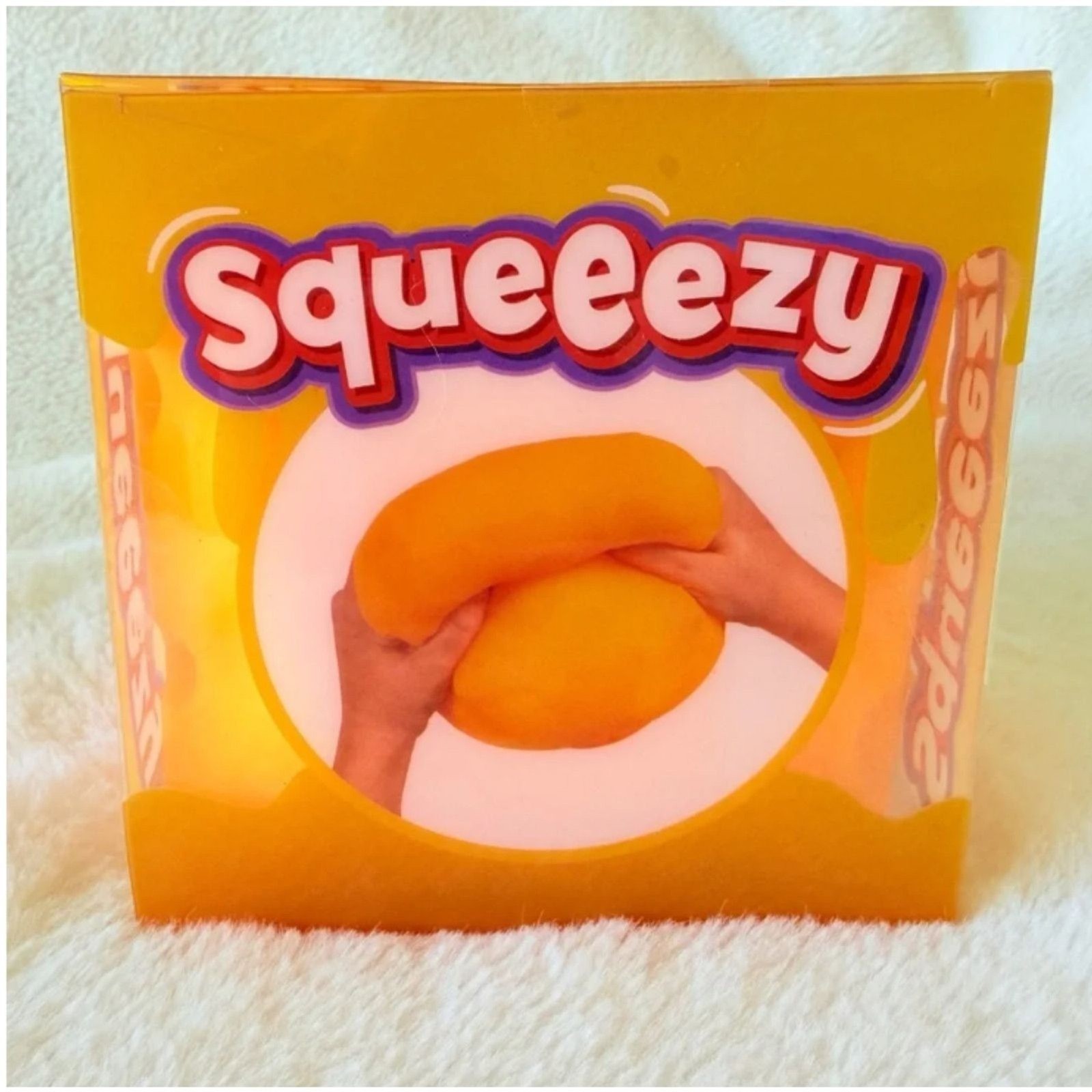 Sunny Days Squeezy Cheese Block Bright Yellow Jumbo Squishy Stress Ball Poke
