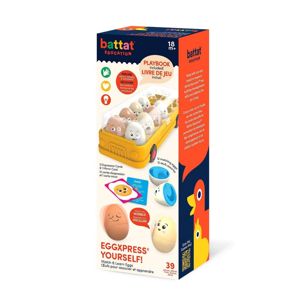 Battat Education EggXpress Yourself! Match & Learn Eggs: Shapes &
