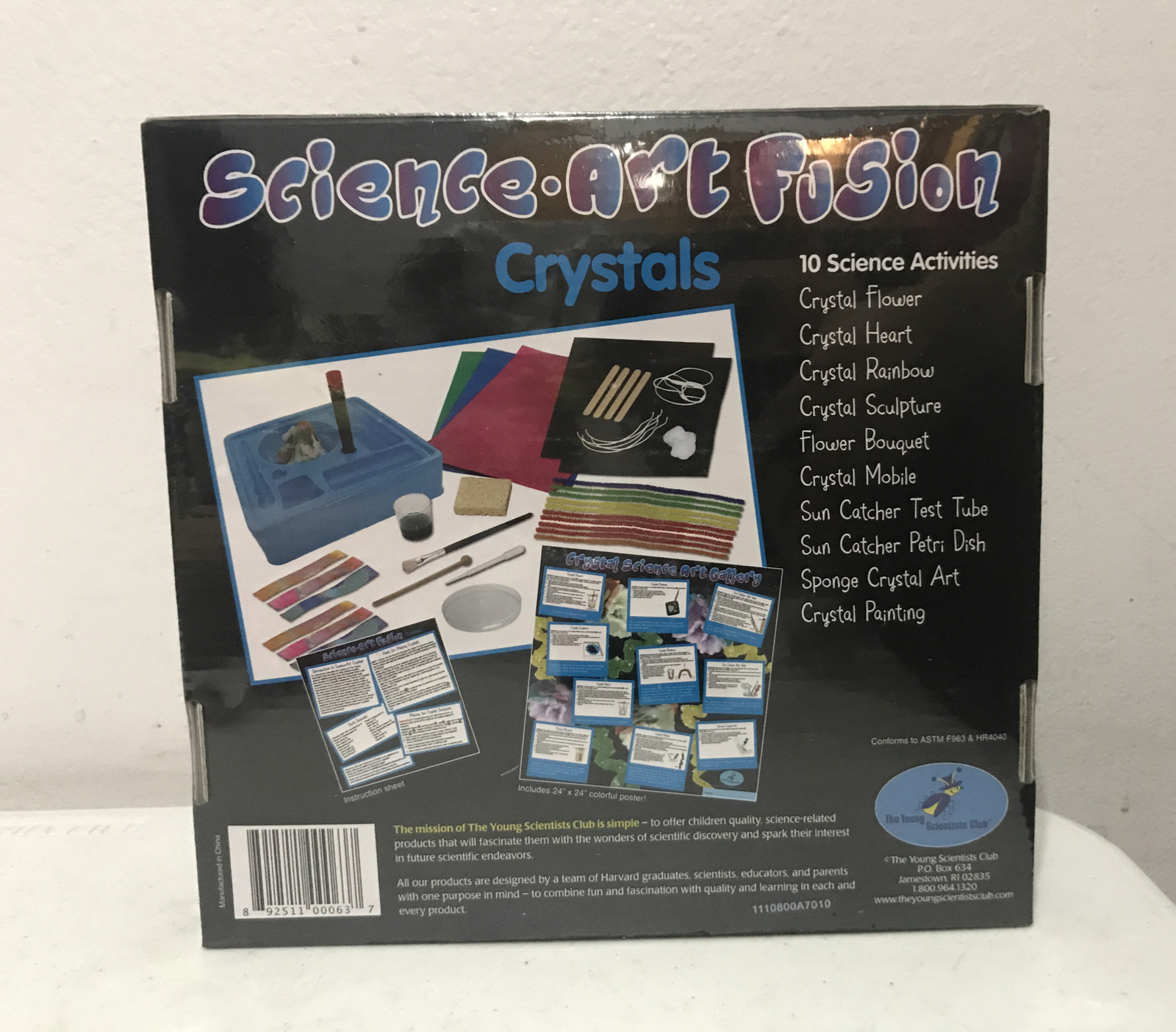 Young Scientists Club Science-Art Fusion Crystals Kit New Sealed Ages 5+ New