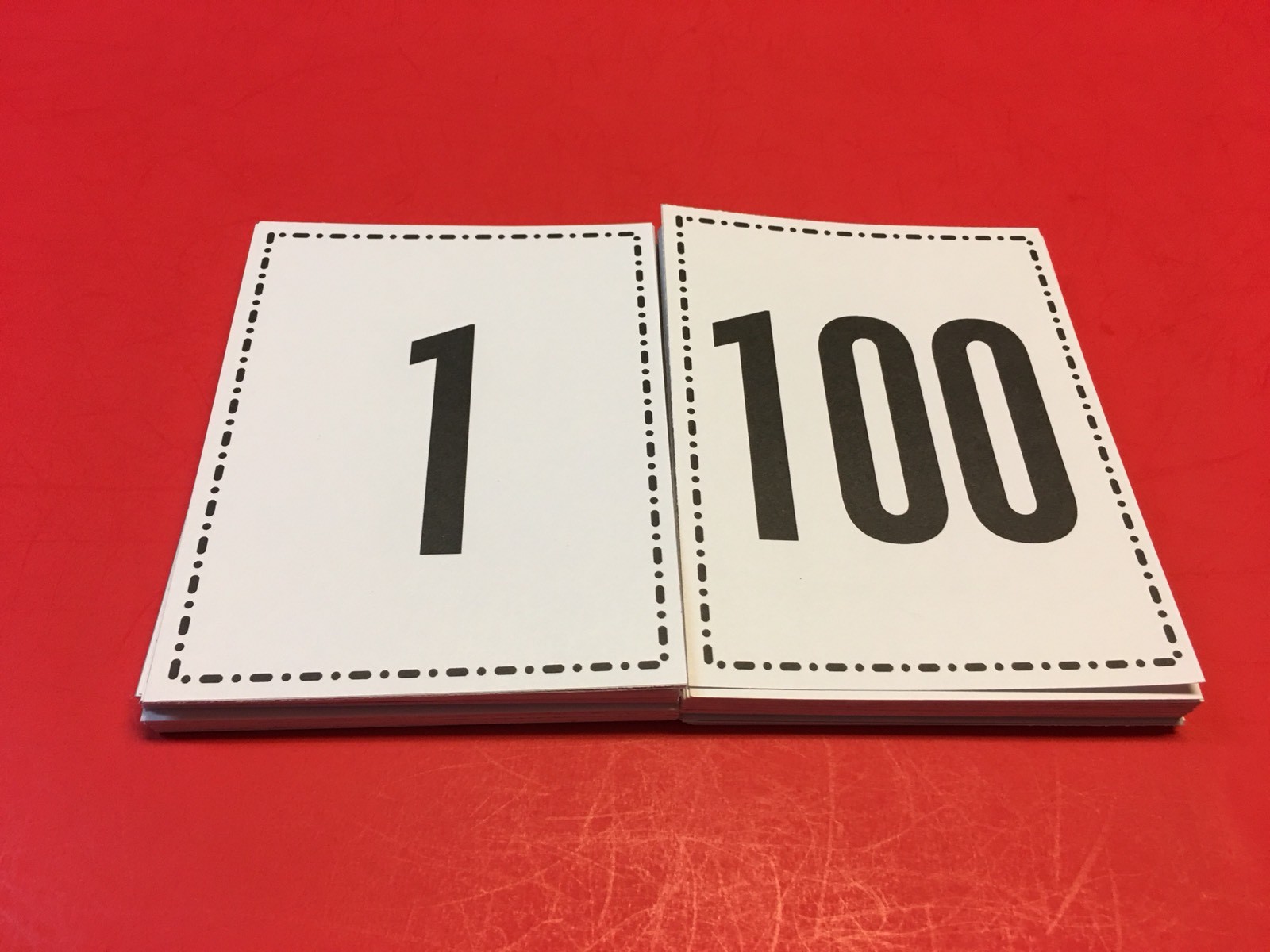 Full Sized – Numbers 1-100 flash cards. 5.5 x 4.25 Pre-k, Preschool Math Number