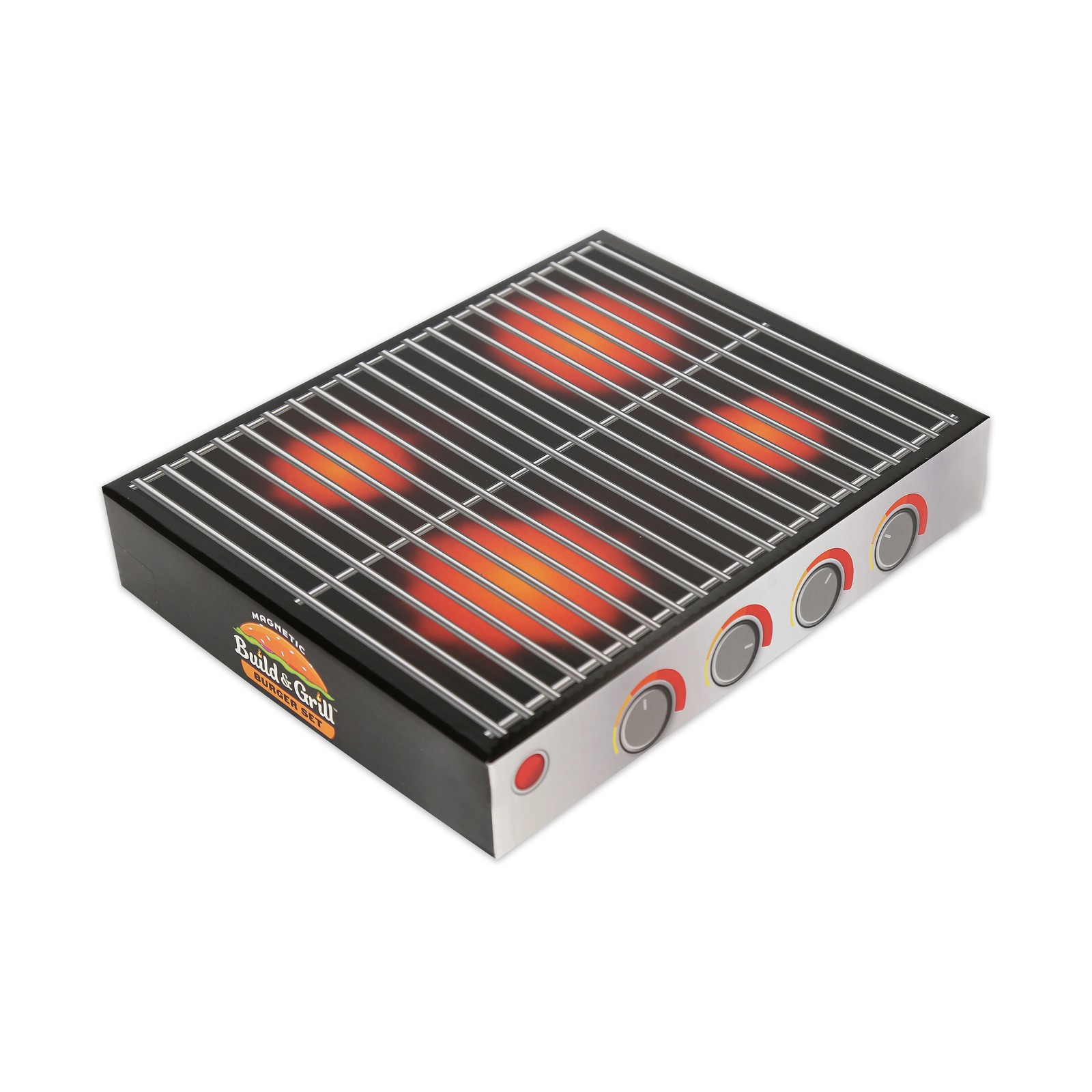 New – Popular Playthings Magnetic Build & Grill Burger Set – Ages 3+
