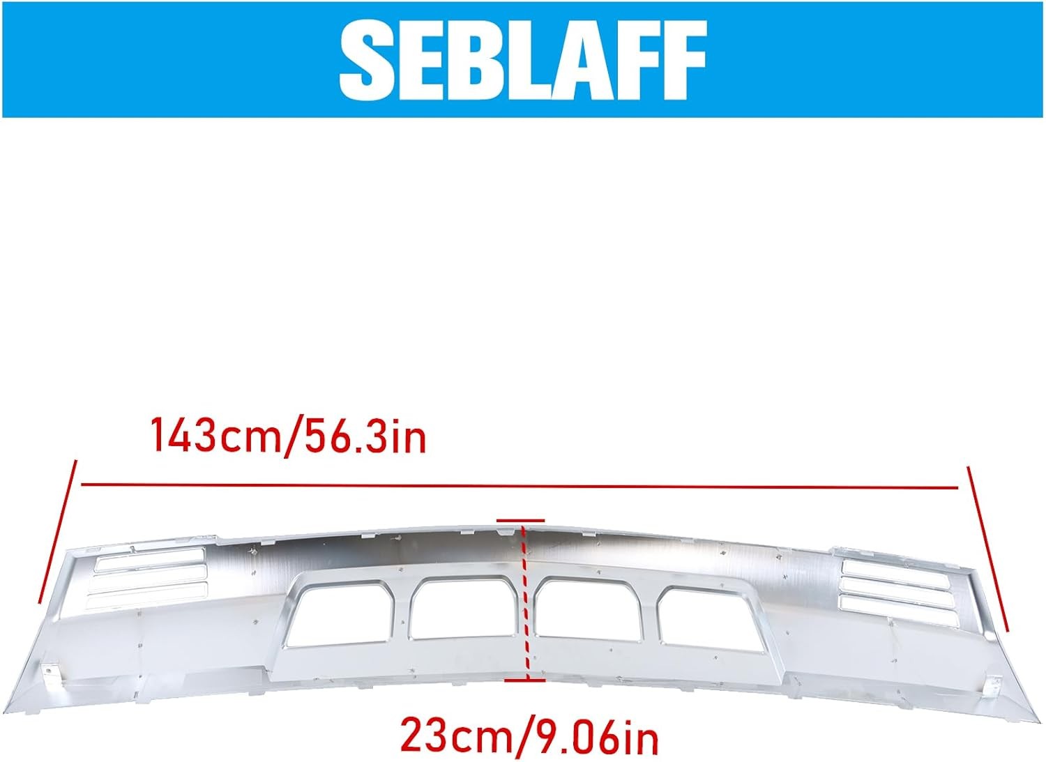 Matte Chrome Front Bumper Lower Valance Skid Plate Plastic Replacement for