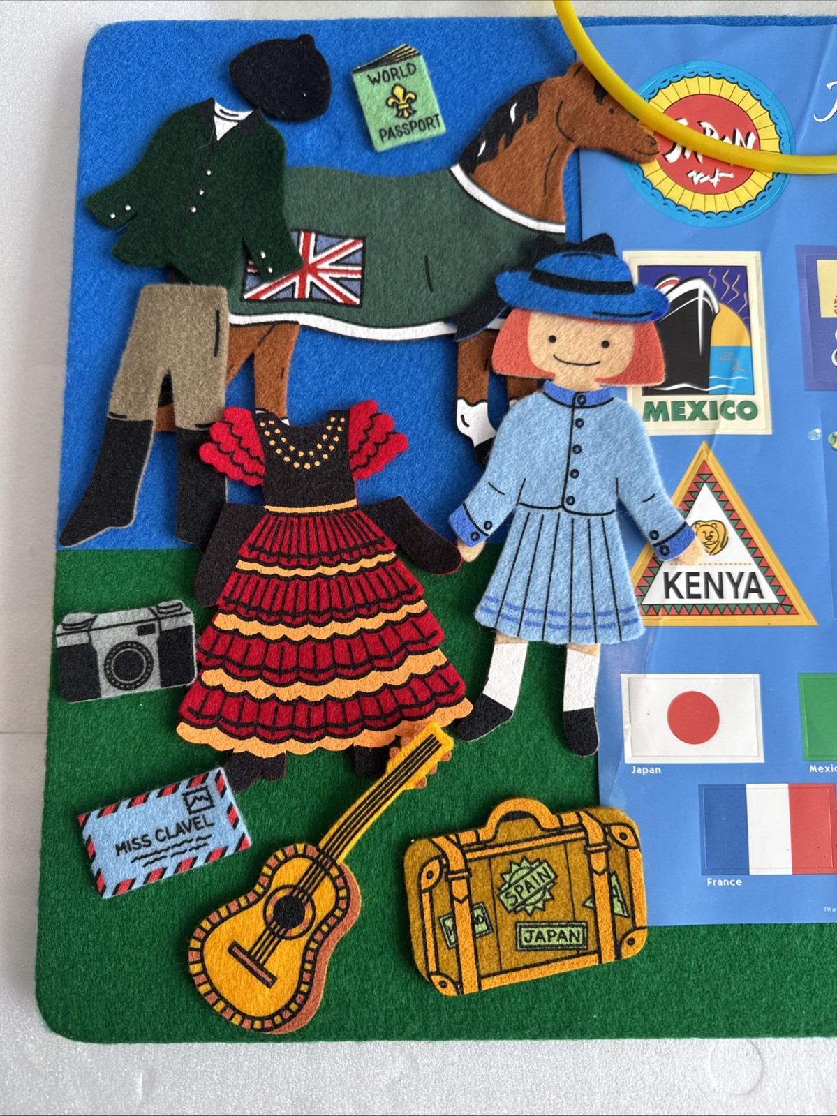 RARE & COLLECTIBLE Madeline Felt Set And Story Pieces: Passport Travel Playset