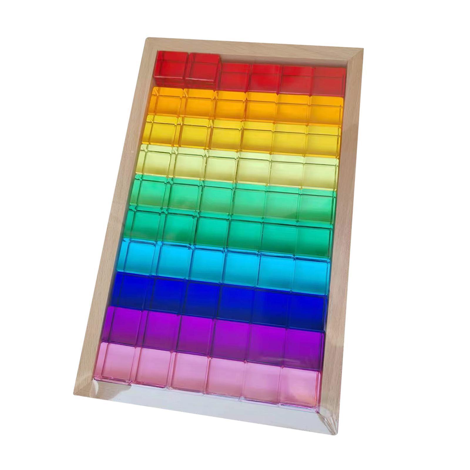 Rainbow Building Blocks Set Smooth Stacking Toy for Boys Girls Kids Toddlers