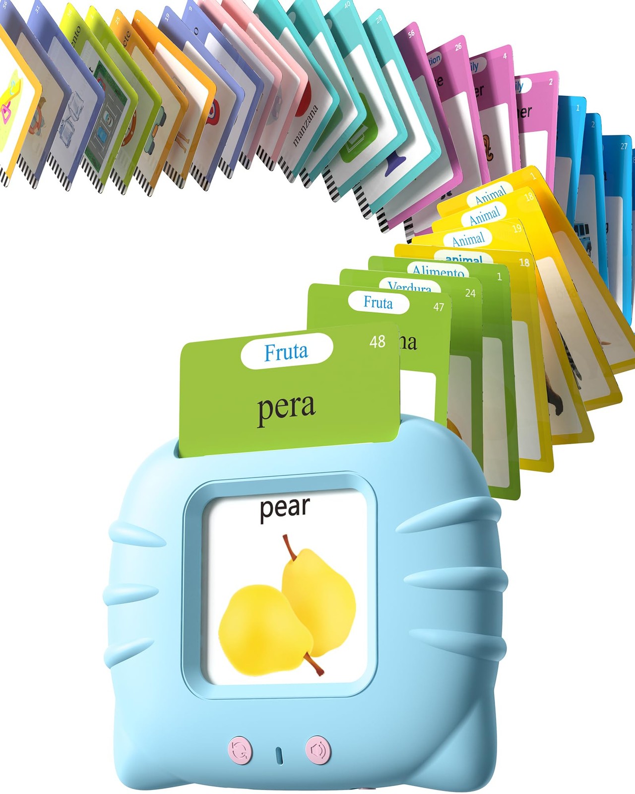 Bilingual Talking Flash Cards Spanish English 512Words Montessori Learning Kids