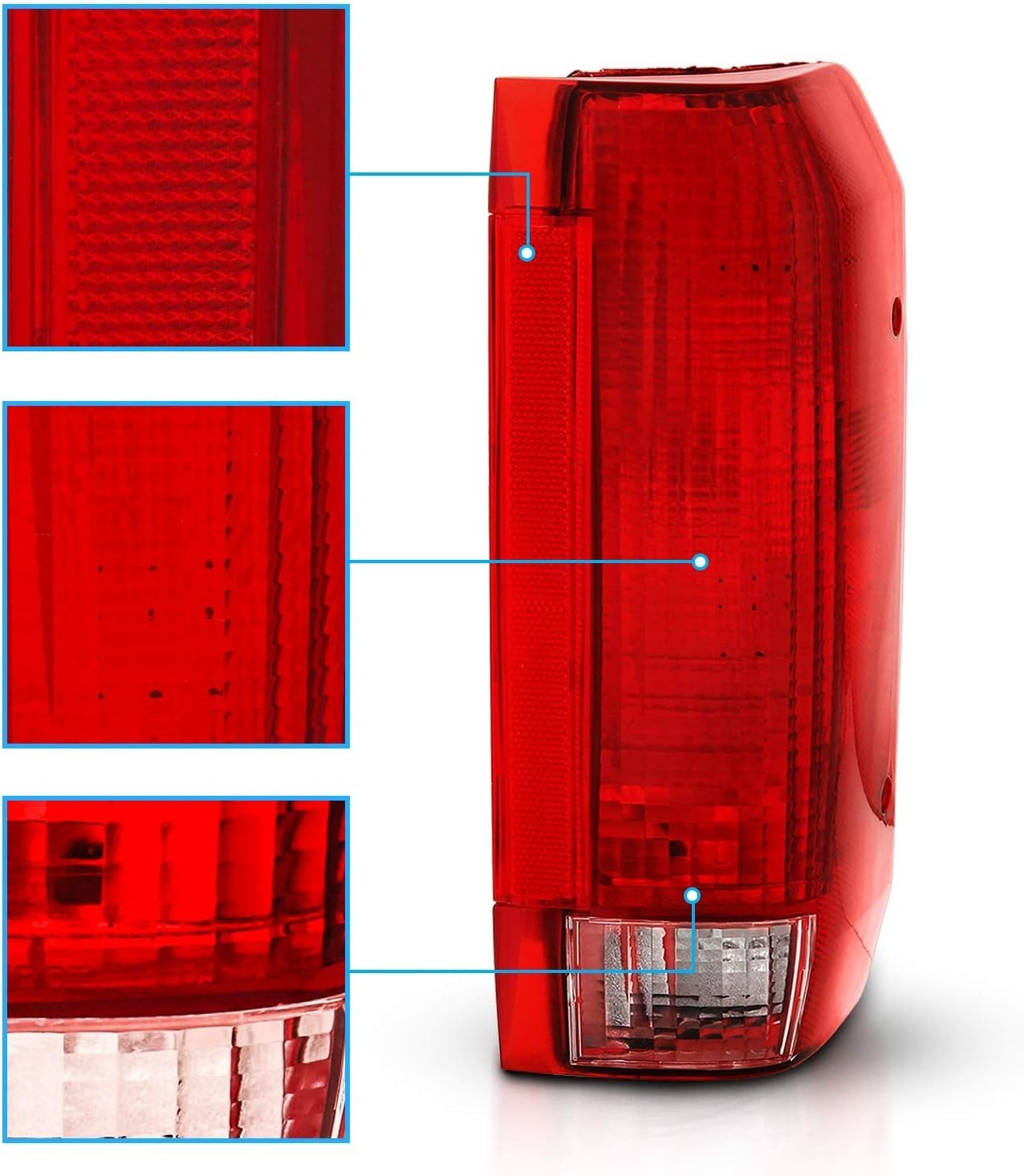89-96 Ford F150 Bronco 89-98 Ford F250 F350 Red Tail Lights Assembly Pair DOT