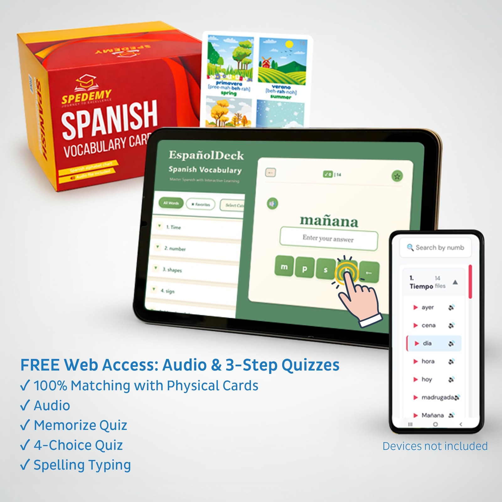 Spanish Flash Cards for Adults, Kids – Spanish Vocabulary Flashcards with Pictur