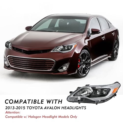 13-15 Toyota Avalon Halogen Headlights Pair OE-Style Black Right & Left