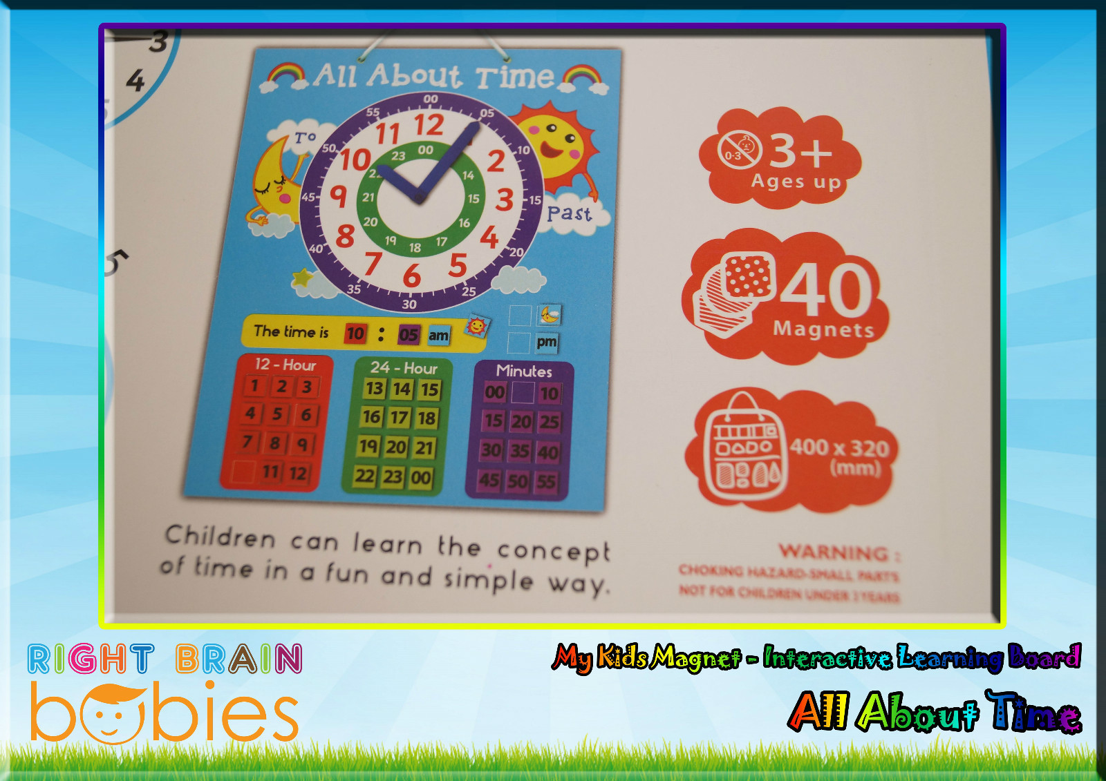 Kids Magnet All About Time – Interactive Magnetic Board. shichida / Montessori