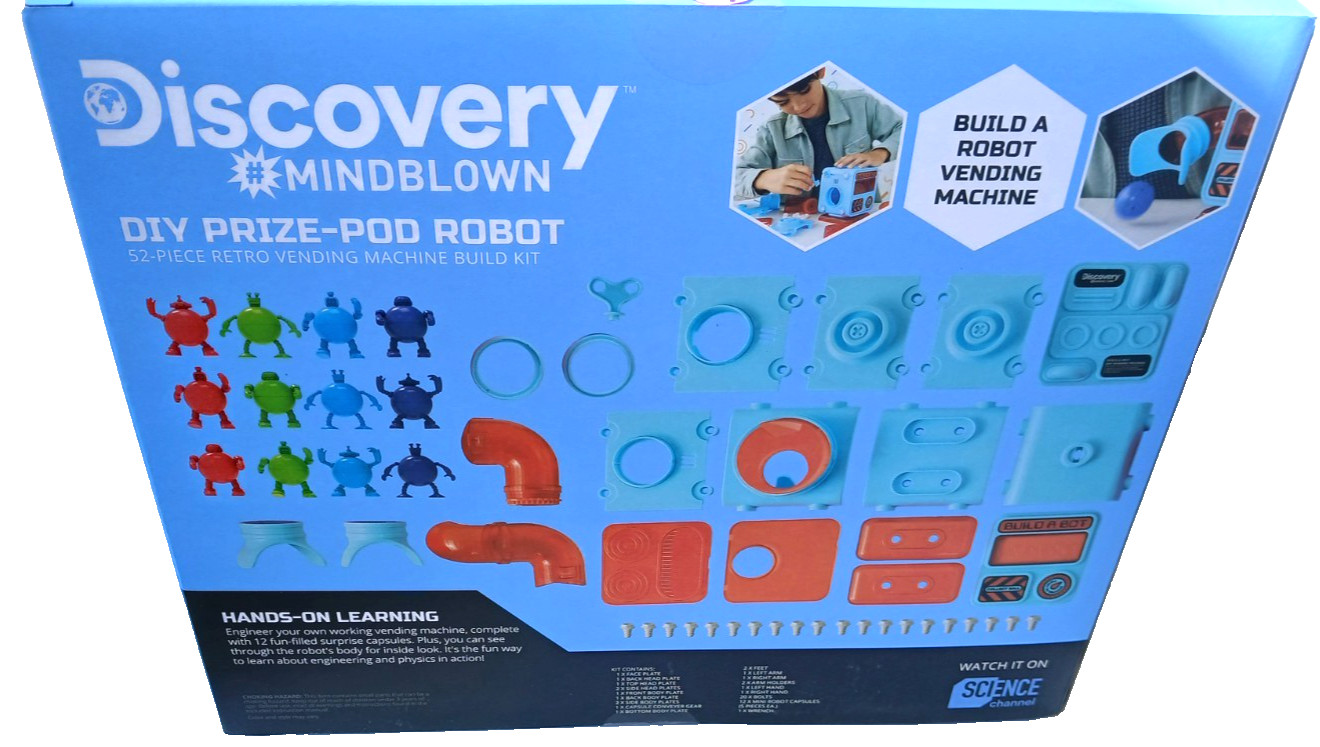 New Discovery DIY Prize-Pod Robot Kit, 52-Pc Vending Machine Building Set for 6+