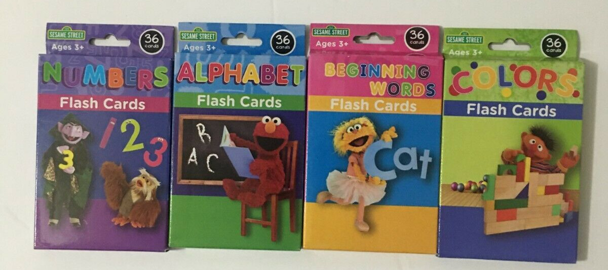 Kids Sesame Street Flash Cards Choose Words-Numbers-Colors-Alphabet Ages 3+ NEW