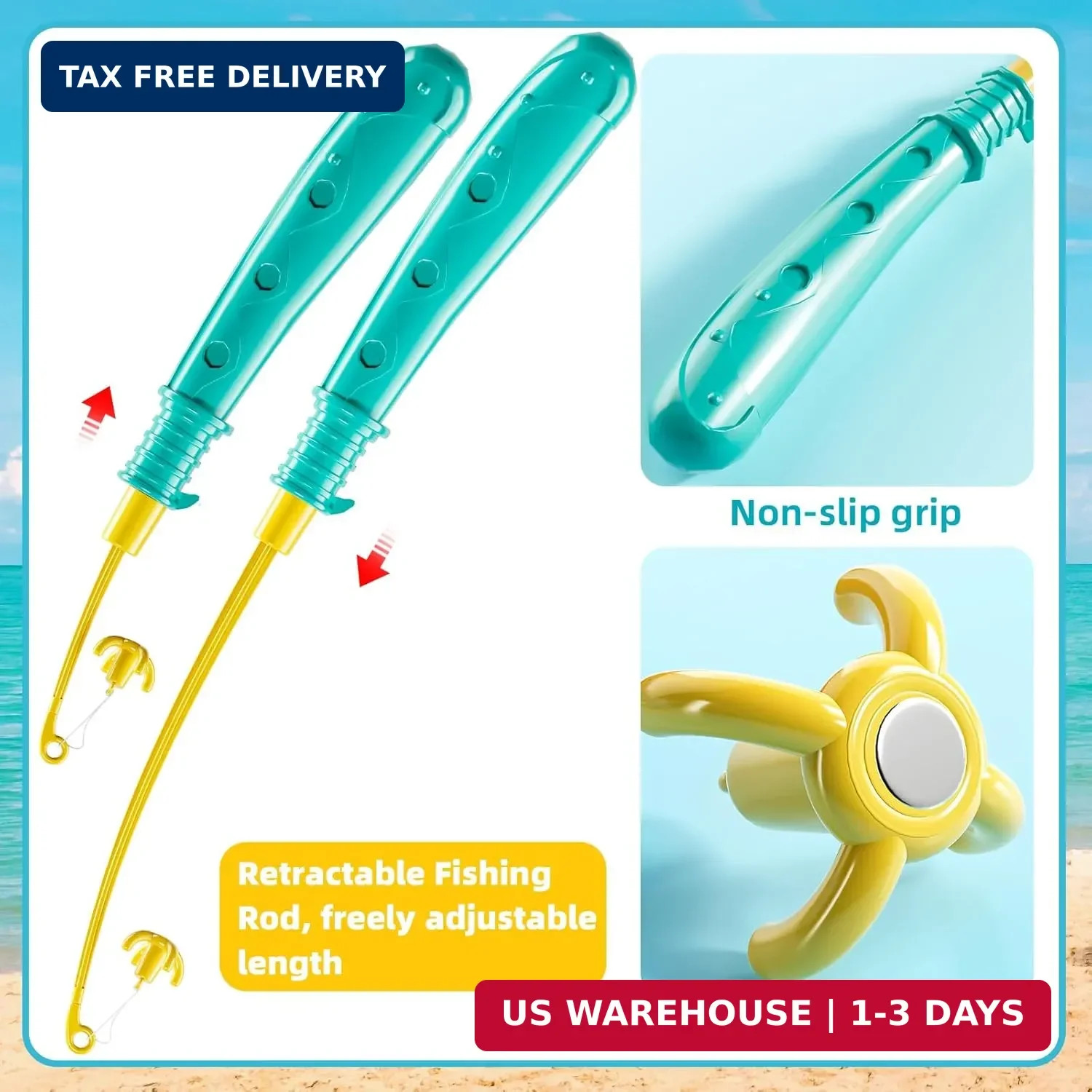 TEMI Fishing Toy Game for Kids 3 4 5 6 7 8 Years Old, 51 Fish Bath Playset for T