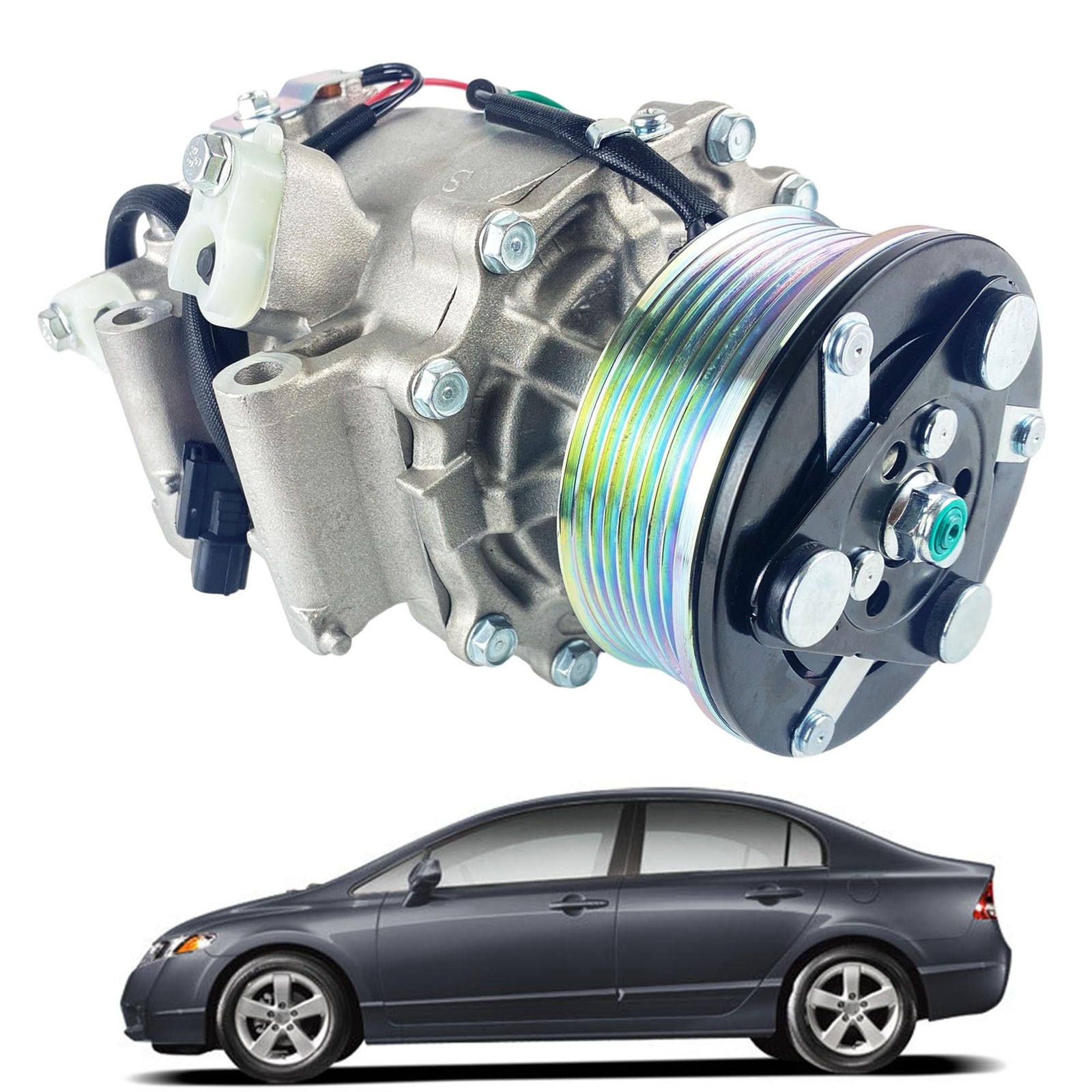 YzusGomumu Car AC Compressor Compatible with 2006 2007 2008 2009 2010 Black