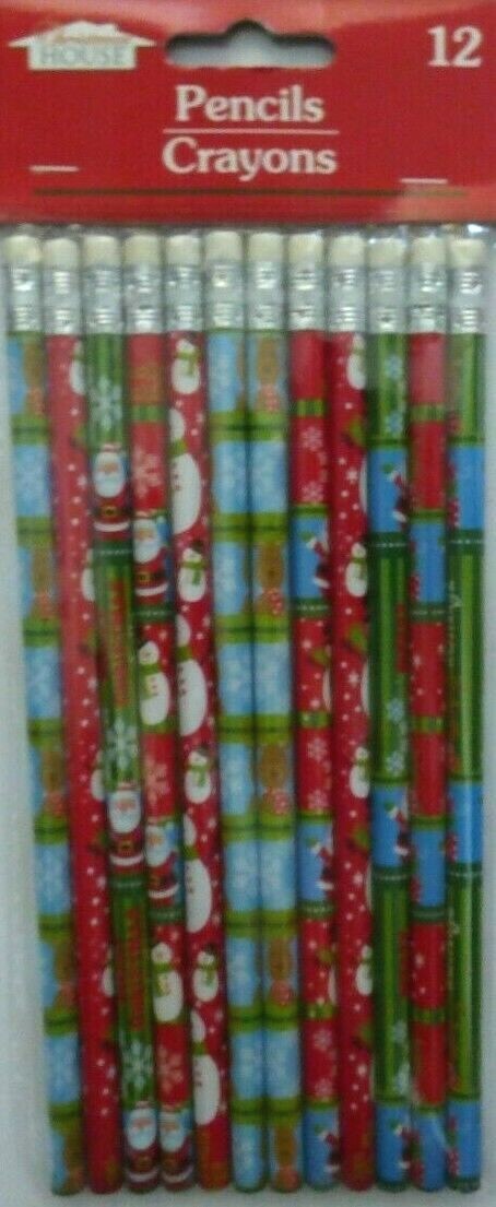 New Christmas Theme Pencils 12 Pack ~ Set of 2 (24 Total)