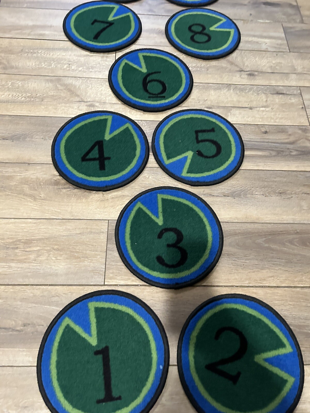 Carpet Circles Frog Lilly Pad 1-10 Numbers Hopscotch Preschool 12”