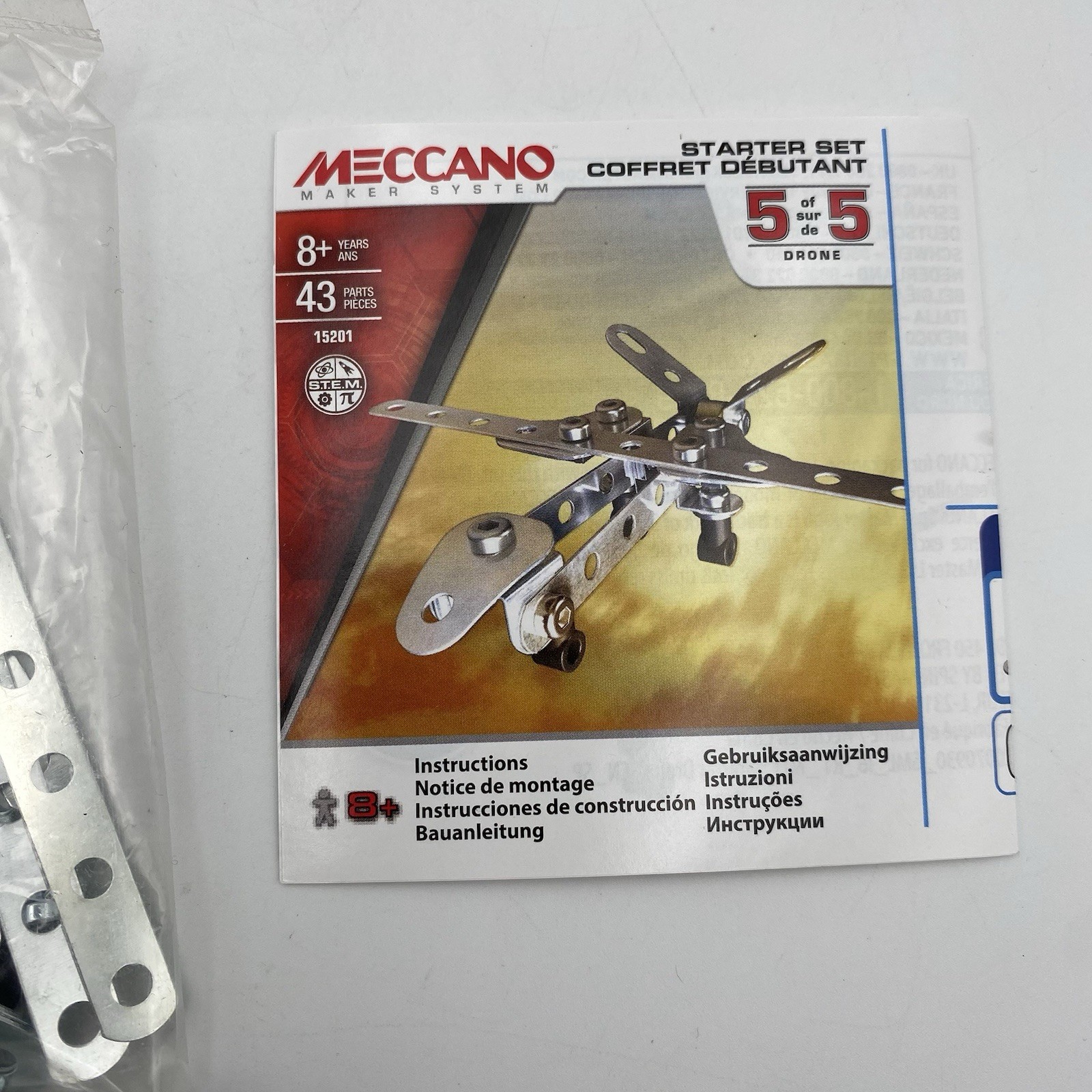 Meccano Maker System Starter Set Drone 15201 Erector Set Metal
