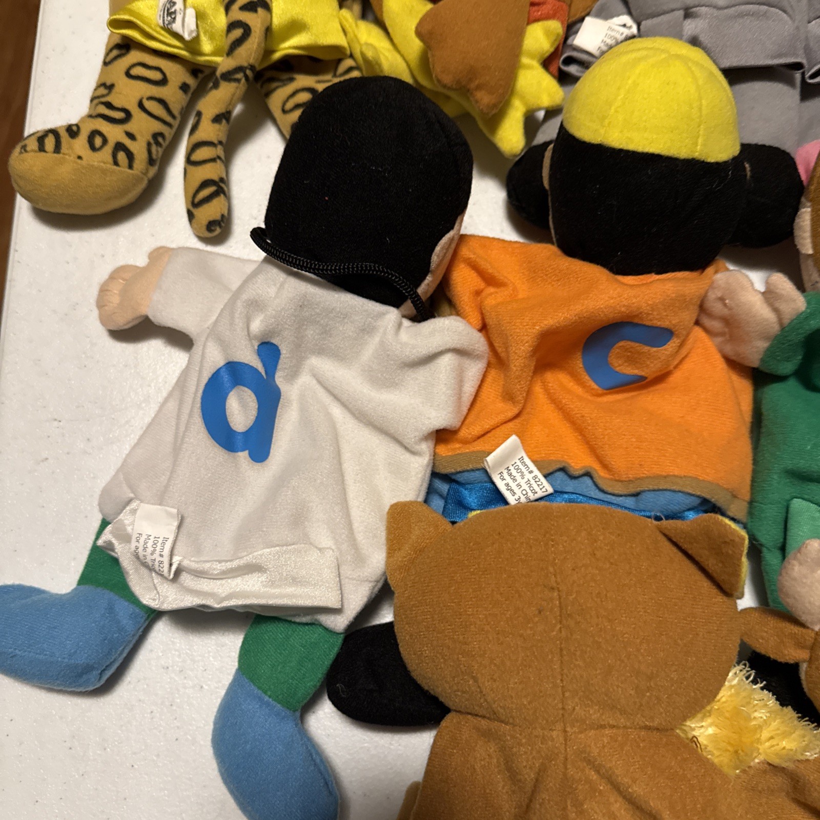 Lot of 11 Kaplan Early Learning Letter Alphabet Animal Job Plush Hand Puppets