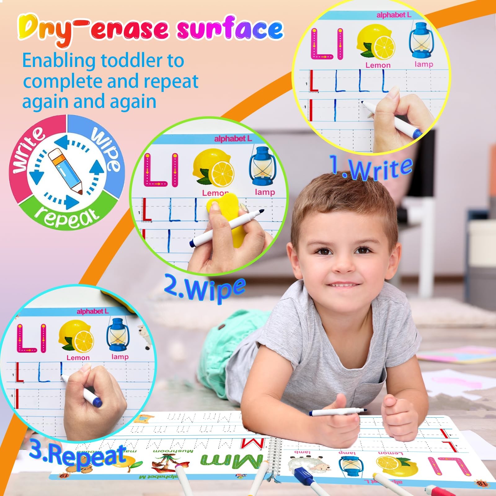 Preschool Learning Activities Educational Workbook – Prek Montessori Handwrit…