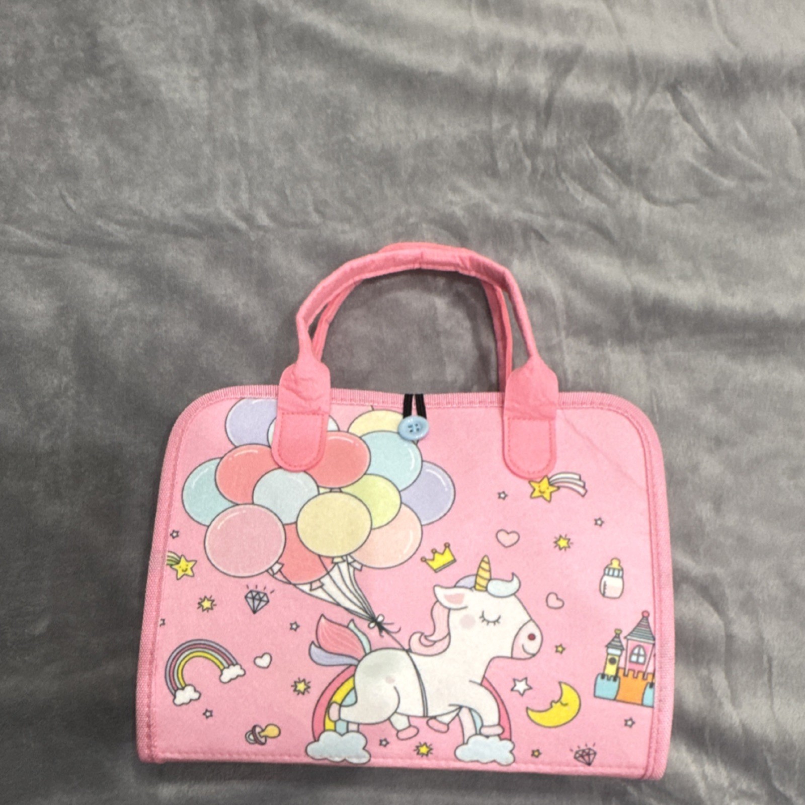 ESJAY Unicorn Busy Board Pink Toy for Kids Ages 3-7 Alphabet Numbers Shapes