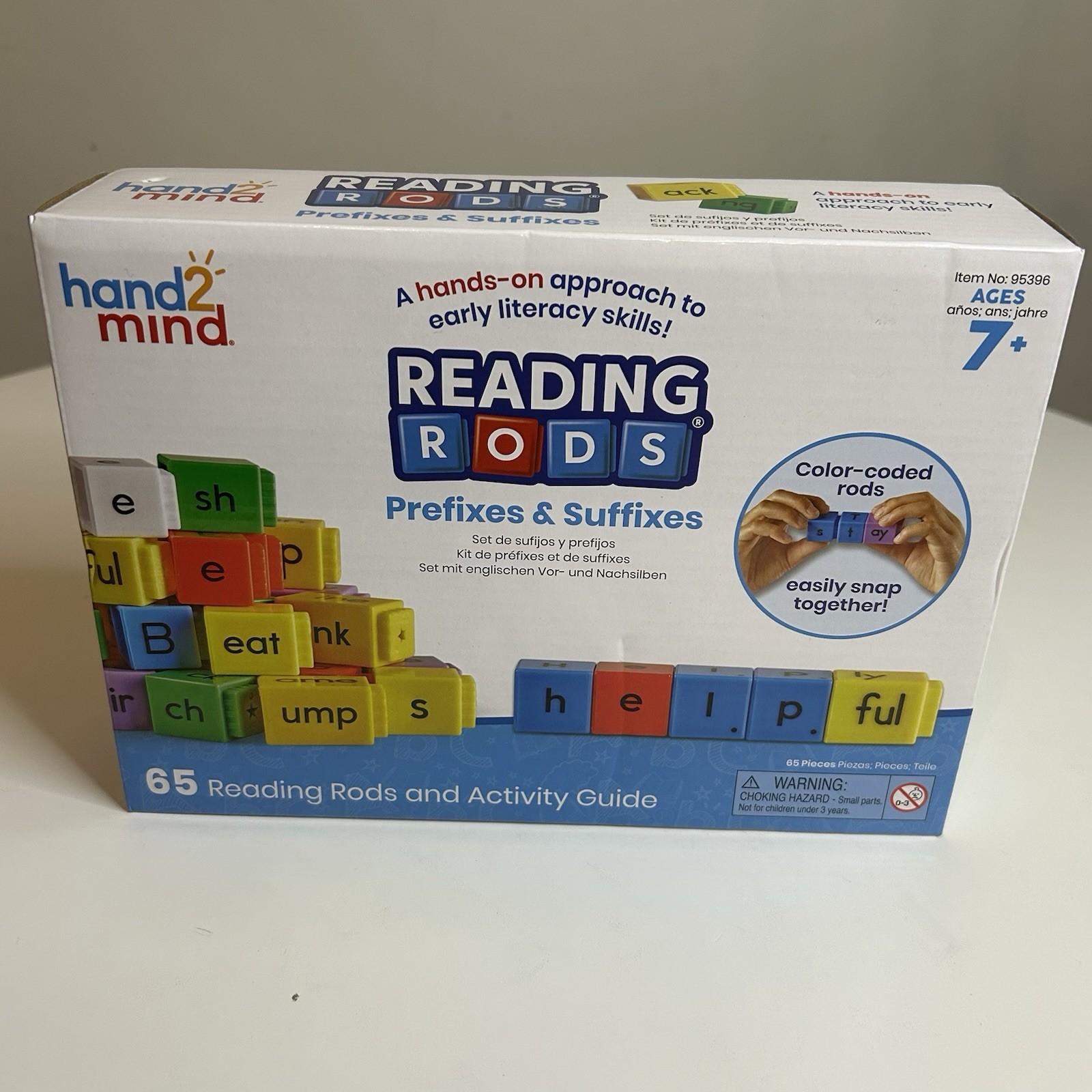 Hand2Mind Reading Rods Prefixes & Suffixes 65 Reading Rods & Activity Guide NEW!