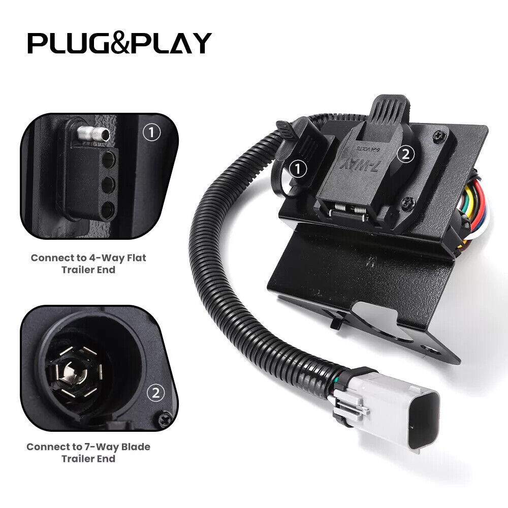 4 & 7 Pin Trailer Tow Wiring Harness Plug Fit for 1999-2001 Ford F250 F3