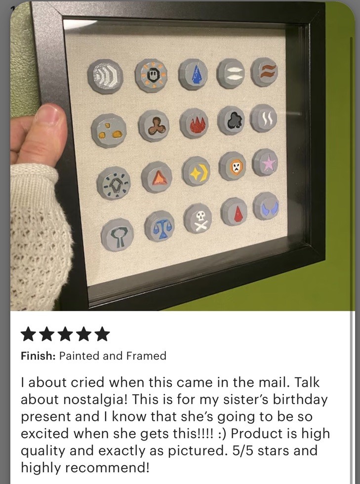 OSRS Frames Rune Set Birthday Christmas Gift For Fan