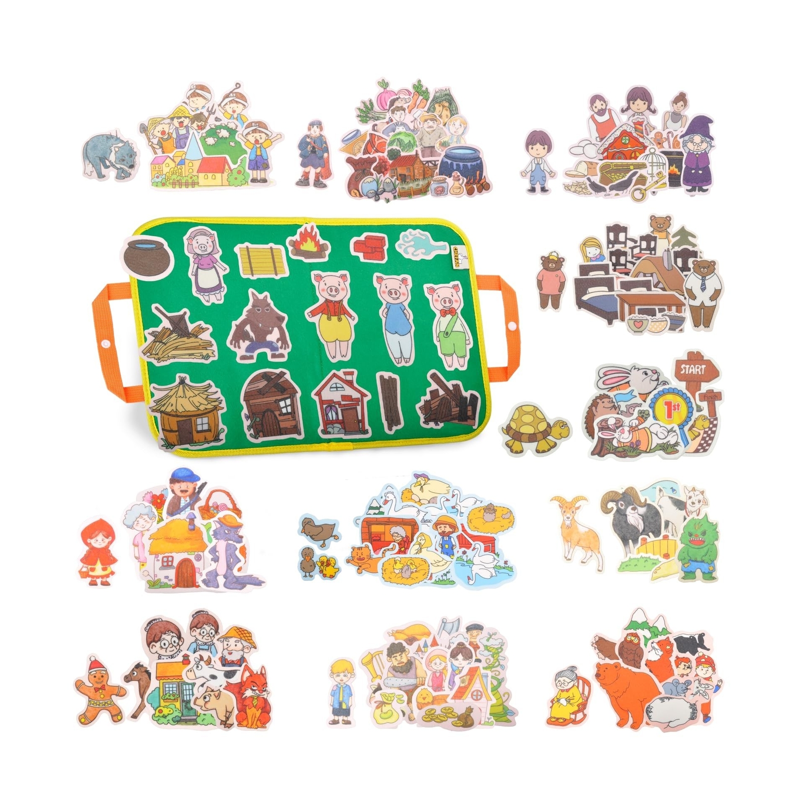 CHEFAN 12 Pack Felt Board Stories Set,Fairy-Tales Flannel Board Stories with …