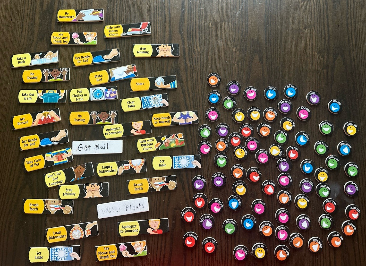Chores & Behavior Magnets With Positive Happy Faces For Kids/Special Needs
