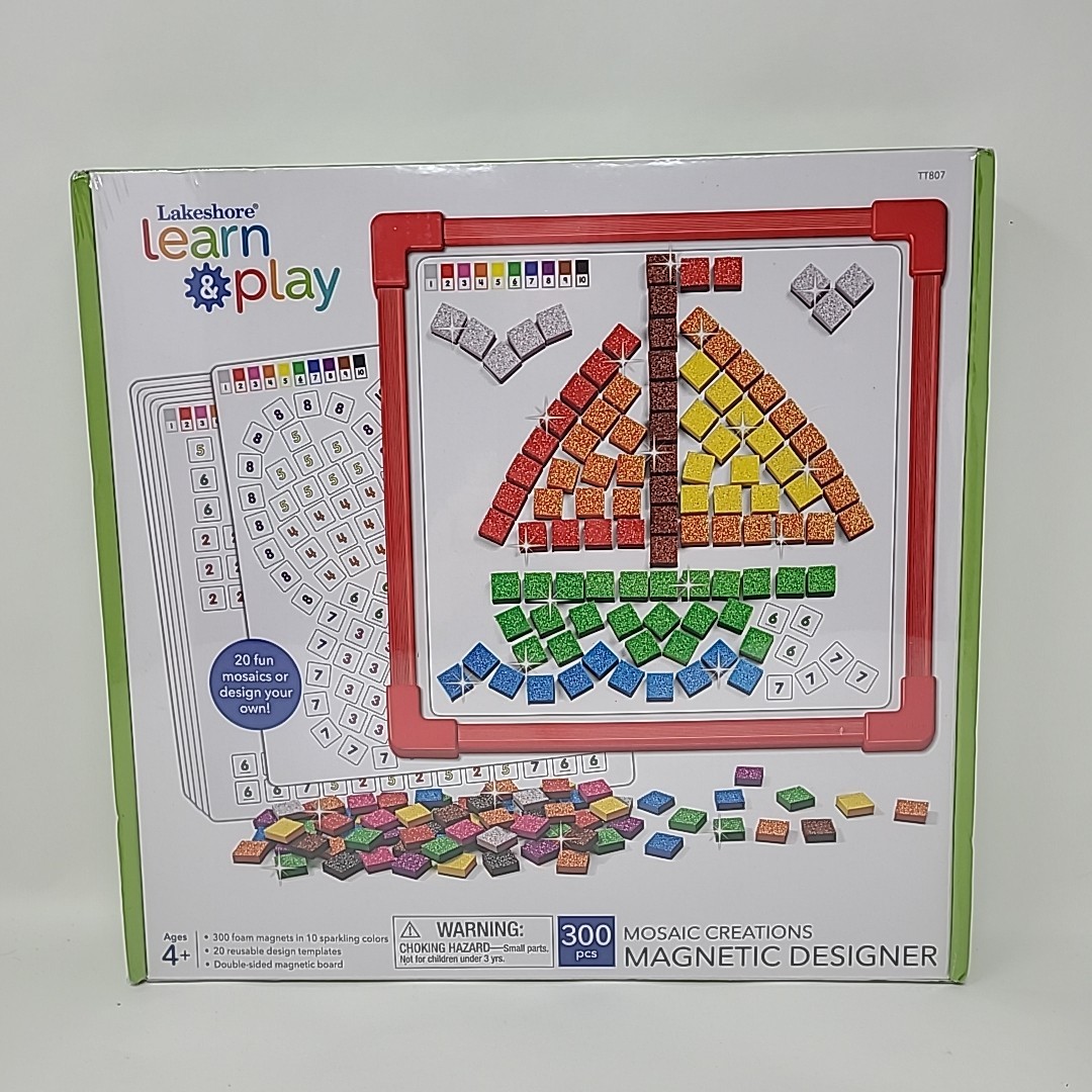 Lakeshore Mosaic Creations Magnetic Designer 300 Pieces Homeschool NEW SEALED