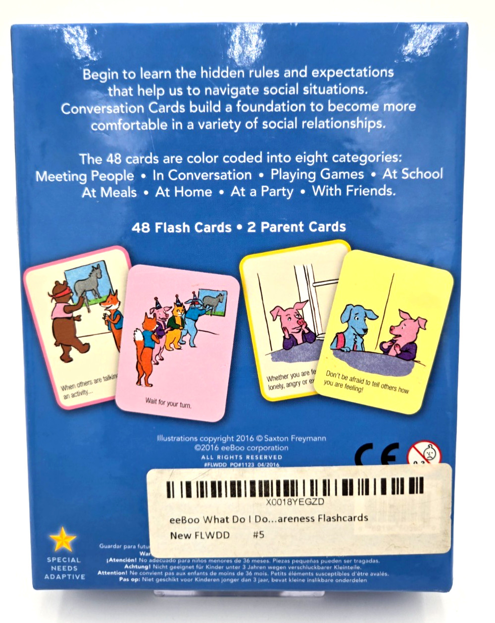Eeboo Emotional & Social Literacy Conversation Cards For Kids Illustrated