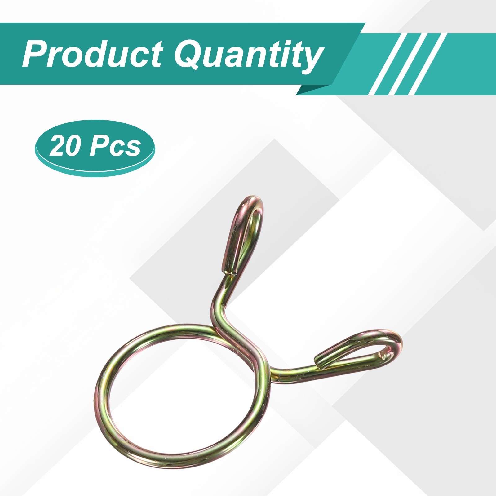 20Pcs 13mm ID 15mm OD Fuel Line Hose Clips 65Mn Spring Clips Clamps Gold