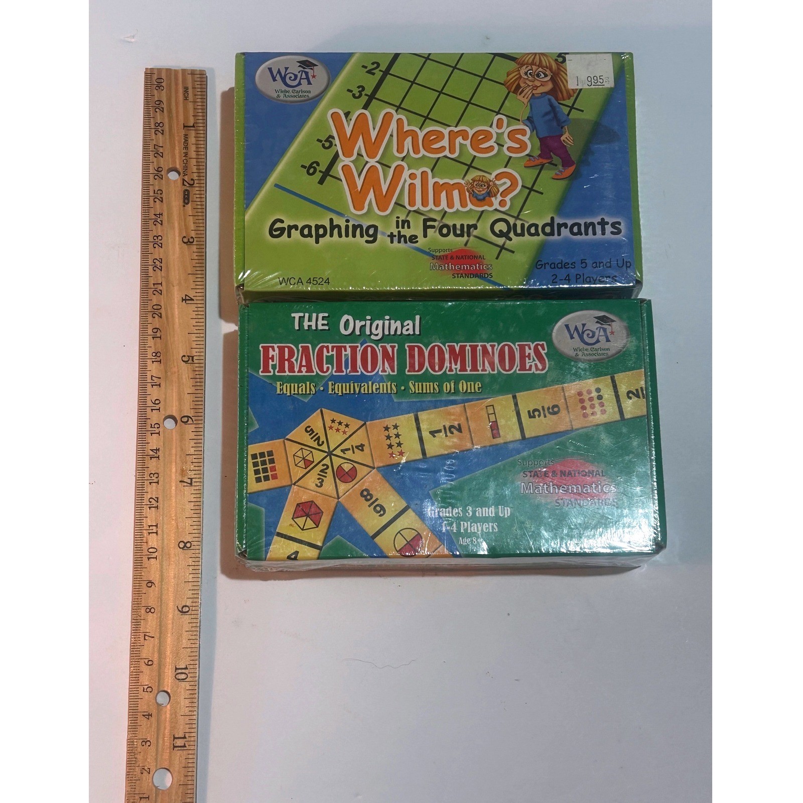 2 Math WCA Learning Games Where’s Wilma Graphing Original Fraction Dominoes New