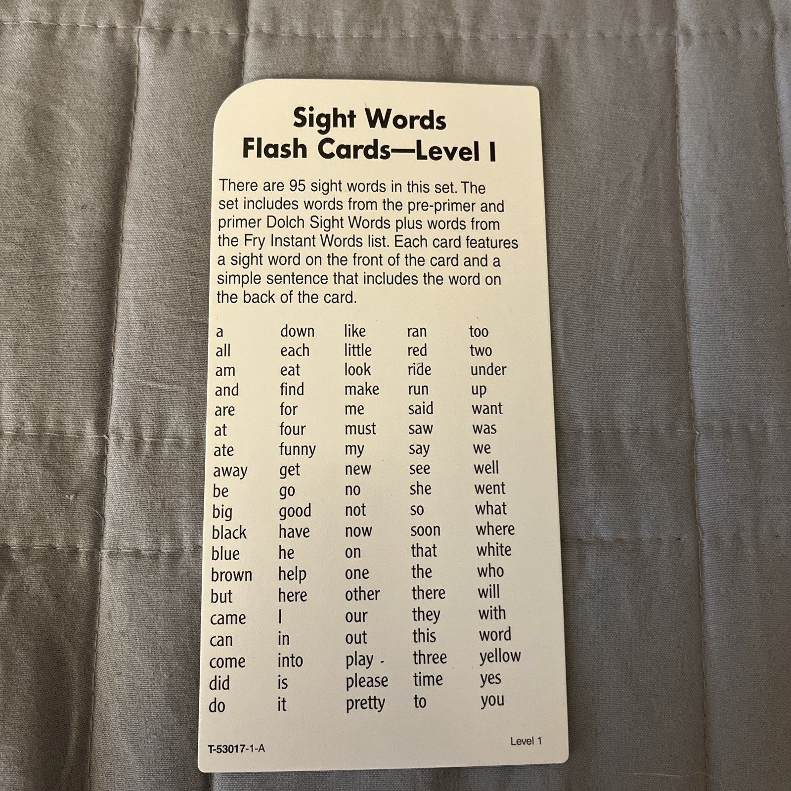 Sight Words Level 1 Skill Drill Flash Cards – used